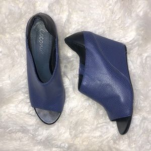 COCONUTS BY MATISSE Black and Blue Wedges